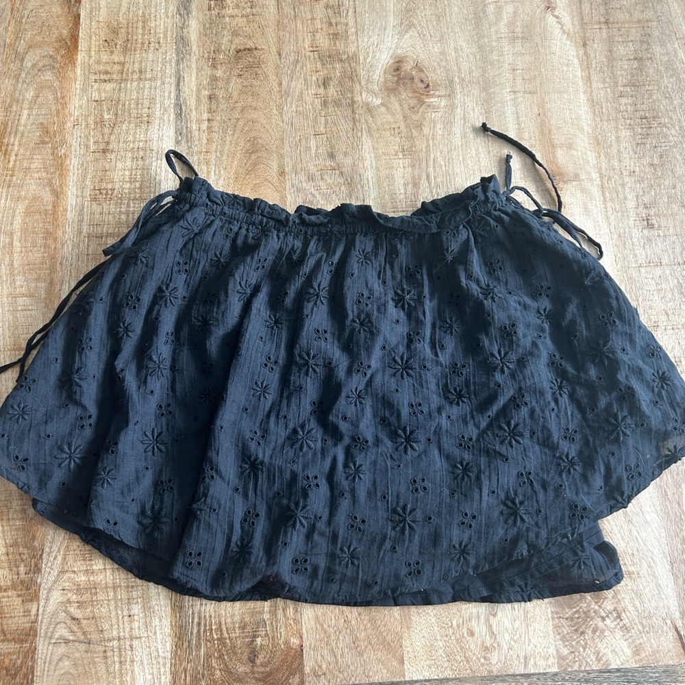 Aerie Black eyelet Ruffled Skirt